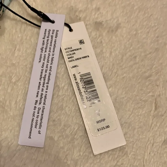 Alice + Olivia NWT Penny Scoop Crop Top Blue Floral Size Small - Picture 7 of 13